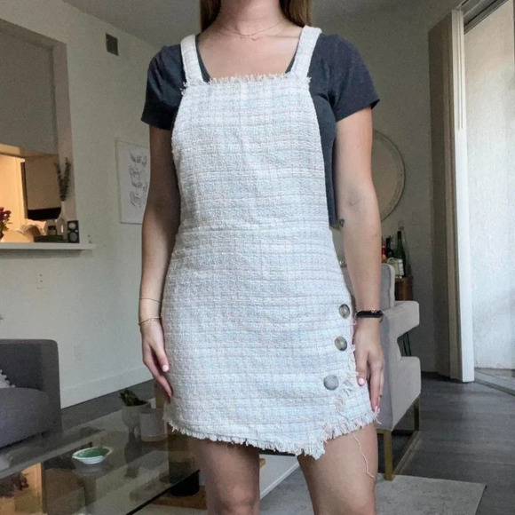 Zara  Pastel Tweed Overall Jumper Mini Dress Bloggers Fav Size Medium - Picture 3 of 11